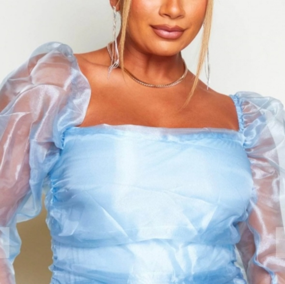 Dusty Blue Organza Dress